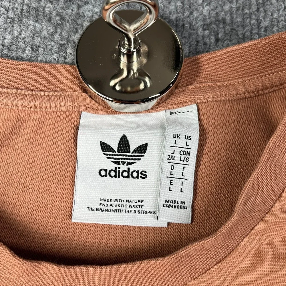 Adidas Originals Graphic Planet T‎ Shirt Mens Large Orange Protect What You Love